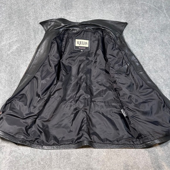 Vintage M JULIAN Wilson Black Leather Jacket Zip Front Thinsulate Mens L - Picture 13 of 16